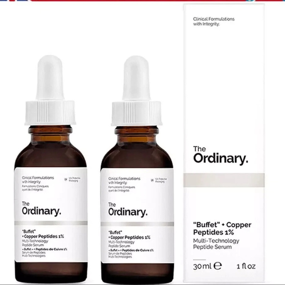 2 PACKS ‼️NEW The Ordinary Buffet + Copper Peptides 1%, AntiAging Serum 1oz/30ml